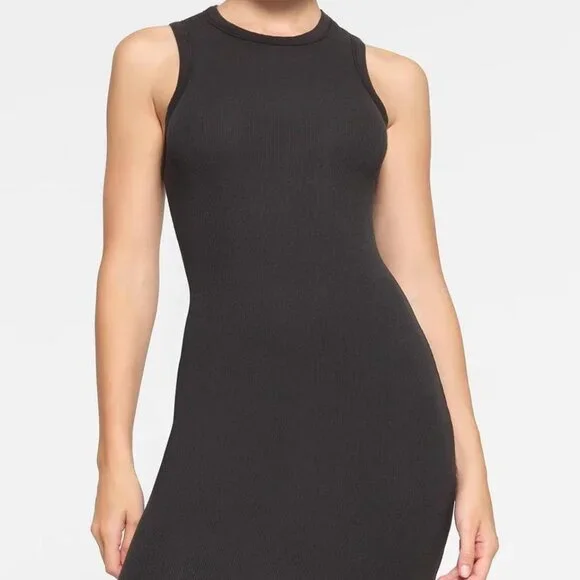 skims cotton rib dress Stunning SKIMS Ribbed Cotton Cami Dress